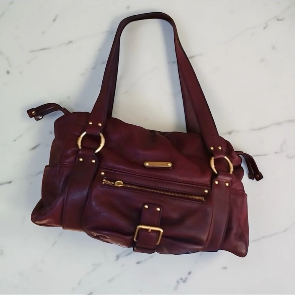 Michael Kors Merlot Pebbled Leather Shoulder Bag